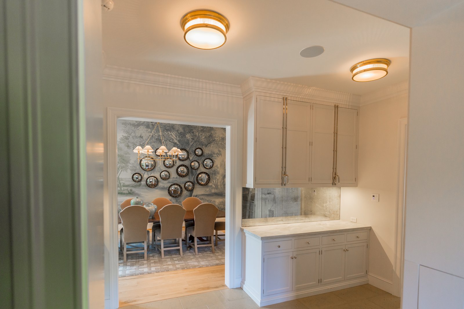 Elegant built-in buffet in dining room